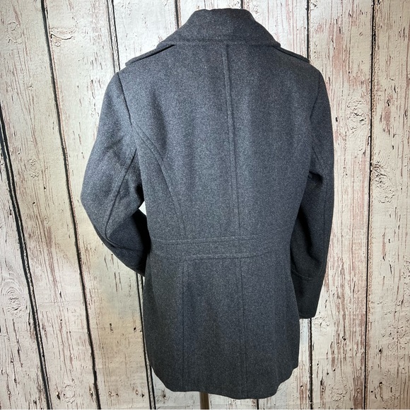 MICHAEL by Michael Kors Wool Blend Grey Pea Coat Winter Jacket Size Large EUC - Picture 9 of 14